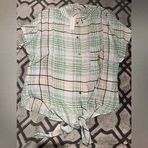Olivaceous Plaid Tie Shirt Medium BNWT